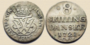 8 Schilling, Friedrich IV. 1728. Silber.