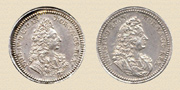 3 krona 1699, graverad till minnet av Fredrik IV av Danmark's kröning den 25 Augusti, 1699. Silver.