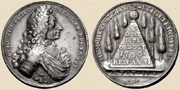 Монета выпущенная в связи со смертью короля Фредерика IV. 1730г. Серебро.