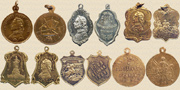 Медальоны, выпущенные в 1909г. к празднованию 200-летия Полтавской битвы государственными и частными мастерскими Росийской империи. Цветные металлы.