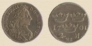 2 Marks 1701. Silver.