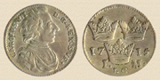 1 марка 1715г. Серебро.