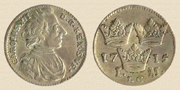 1 Mark, König Karl XII. 1715. Silber.