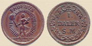 1 Daler 1718. Copper.