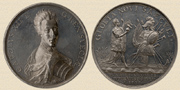 Medal commemorating the Swedish victories in 1701 in Saxony. Medallist Karl Hartmann. 18th century. Silver.