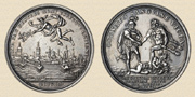 Медальер Филипп Мюллер. Медаль в честь подписания Альтранштадтского мирного договора между Швецией и Польшей/Саксонией 13 (24) сентября 1706г. Серебро.