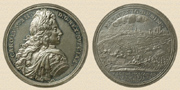 Медальер Арвид Карлстен. Медаль в честь победы шведов над русскими под Нарвой в 1700г. Олово.