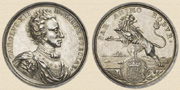 Medal commemorating the Swedish victories gained 1700 until 1706. Medallist Georg Hautsch. 1706. Silver.