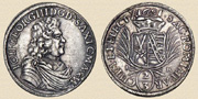 2/3 Taler, Johann Georg IV. Dresdener Münzprägeanstalt, 1691. Silber.