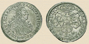 6 грошей Августа II . 1706г. Московский монетный двор. Скорее всего монета предназначалась для использования 
на территории княжества Литовского. Буквы LP принадлежали литовскому казначею Людвику Посею.