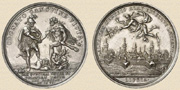 Medal commemorating the Treaty of Altranstadt signed on September 13, 1706 
between Augustus II of Poland and Saxony and Charles XII of Sweden. Medallist Philipp Müller. 18th century. Silver.