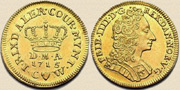 1/2 курантдуката (1 риксдалер) Фредерика IV. 1715г. Золото.