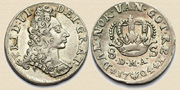 8 скиллингов (датских шиллингов) Фредерика IV. 1704г. Серебро.