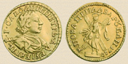 2 Roubles 1720. Gold.