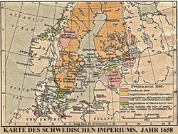 Karte des Schwedischen Imperiums, datiert um 1658