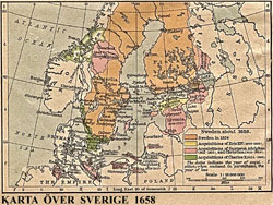 Karta över Sverige 1658