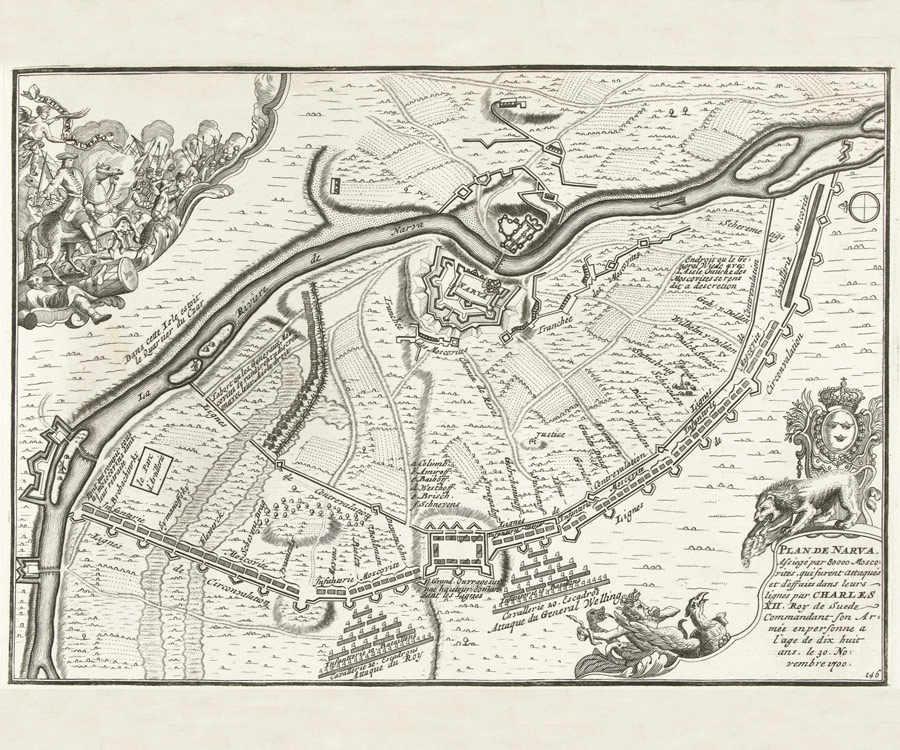 RCIN 726028 - Map of the Battle of Poltova, 1709 (Poltava